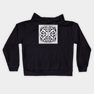 Abstract Symmetrical Lattice Print - Crimson Aesthetic Kids Hoodie